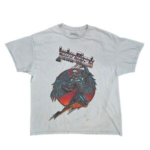 Judas Priest Screaming for Vengeance Men LG Grey Graphic T-Shirt Band Tee Rock